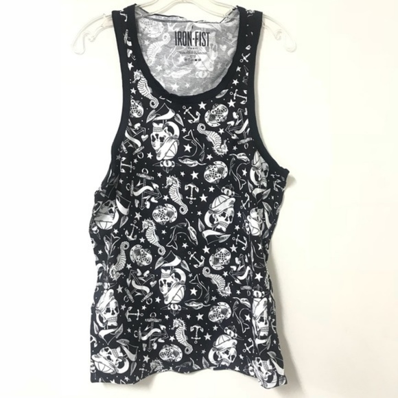 Men's Iron Fist Black & White Dark Seas Tank Top - Picture 2 of 4